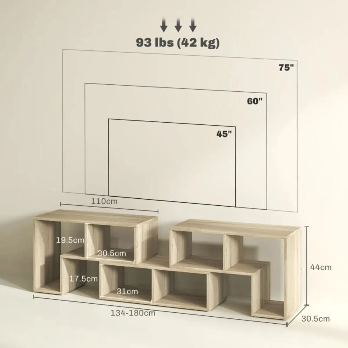 TV Stand for TVs up to 75 Inches, Free Combination - Image 2