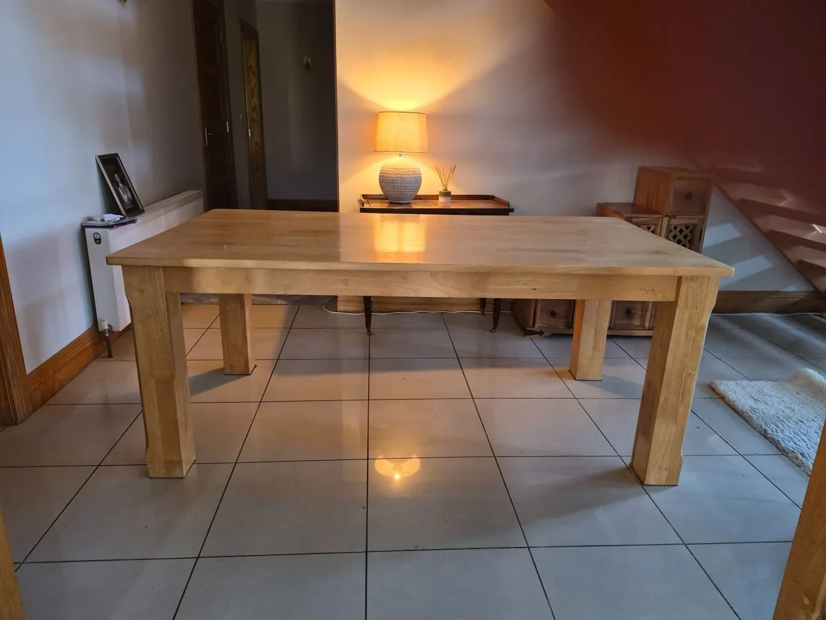 Solid Oak Dining Table - Image 2