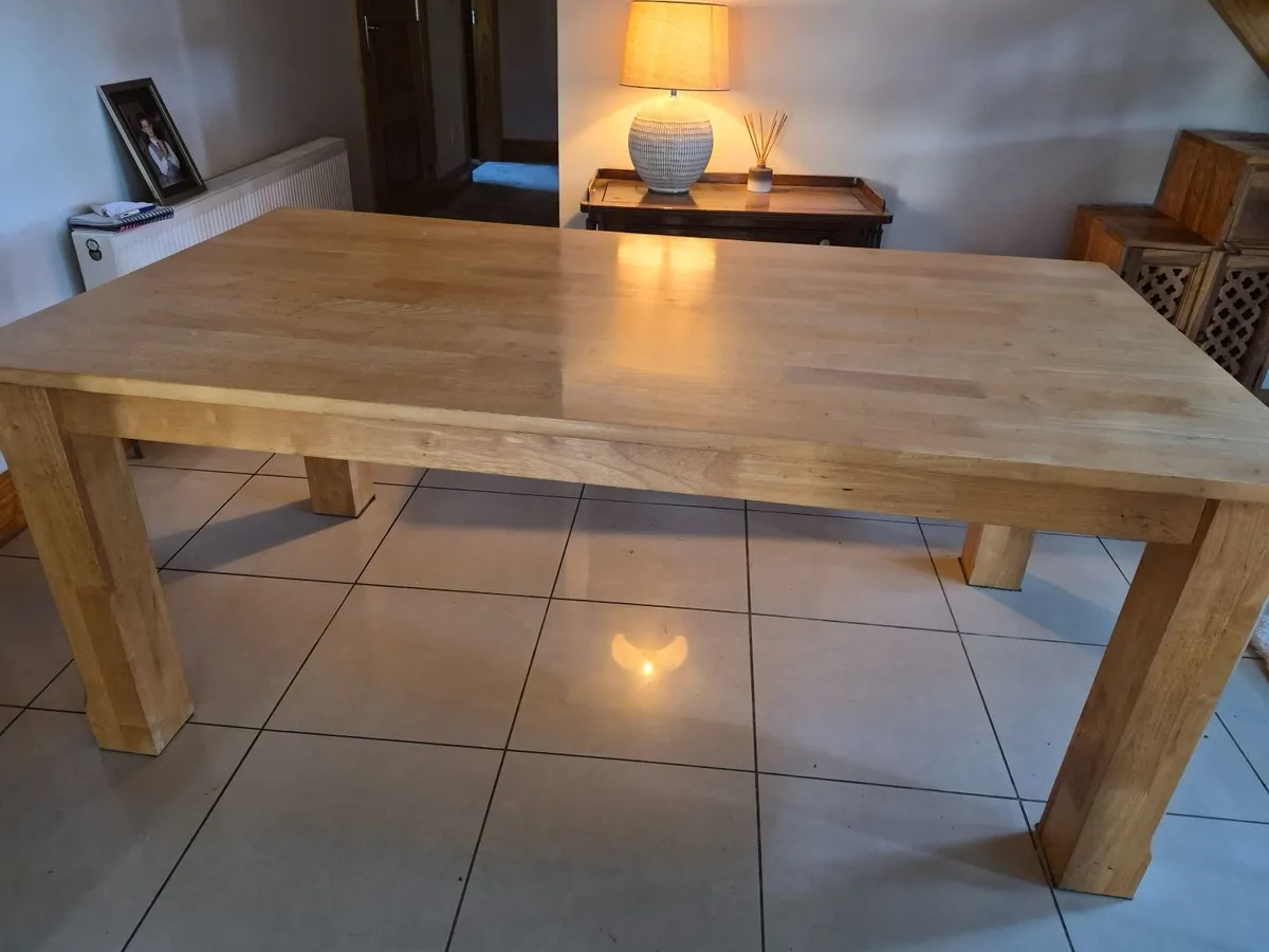 Solid Oak Dining Table - Image 4