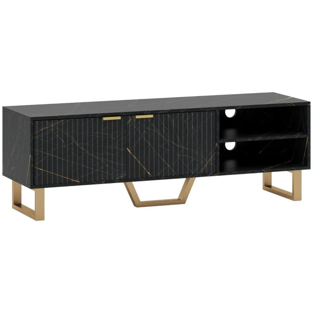 Marble Effect TV Unit, TV Stand Cabinet for up to - Image 1