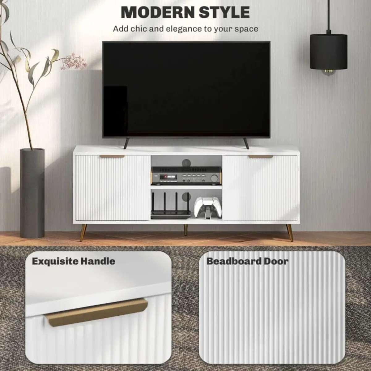 Modern TV Stand Cabinet for TVs up to 55", TV Unit - Image 3