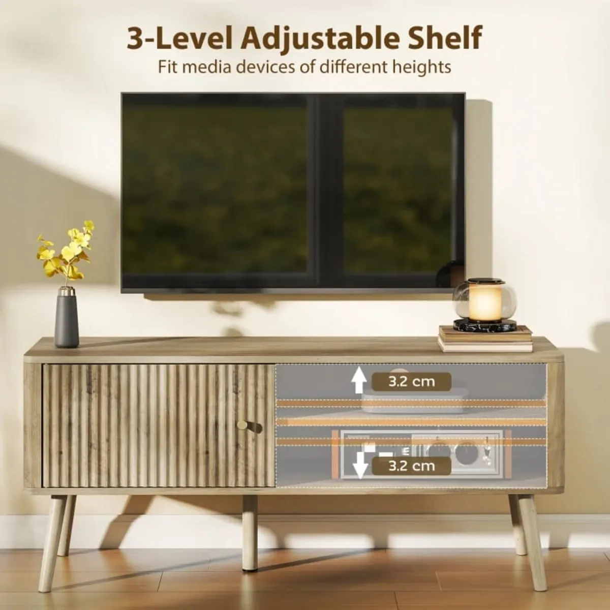 TV Stand Cabinet for TVs up to 55" - Oak

Features - Image 3