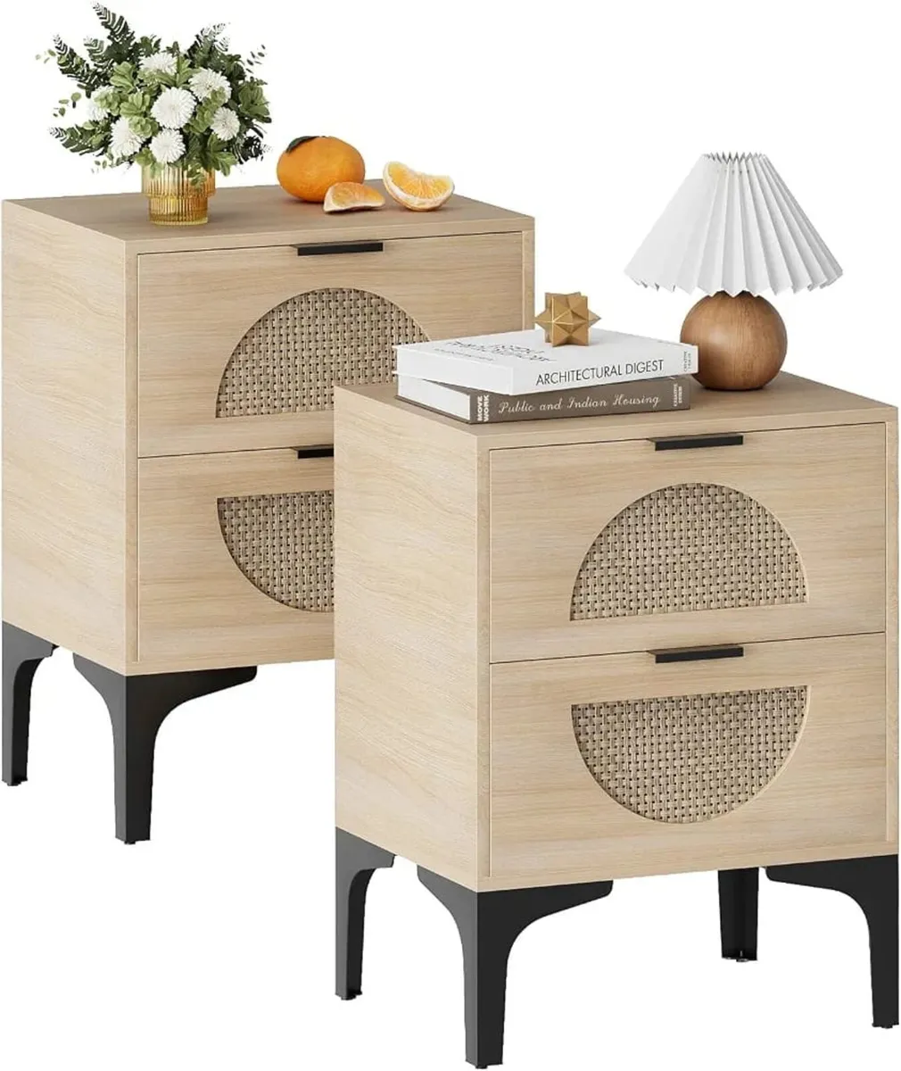 Bedside Table, Nightstand, Bed Side Table with Woo - Image 1