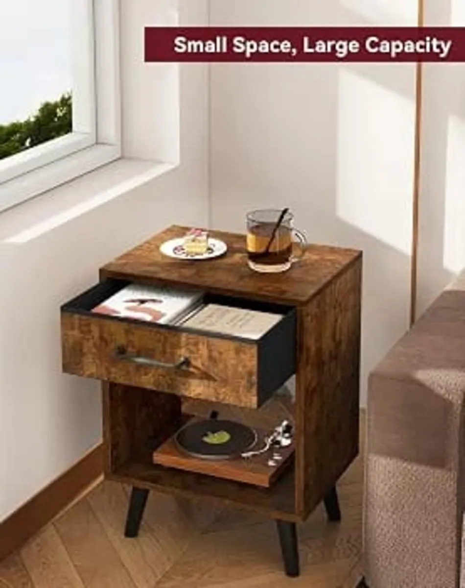 Nightstand Set of 2, Bedside Table, Side Table wit - Image 4