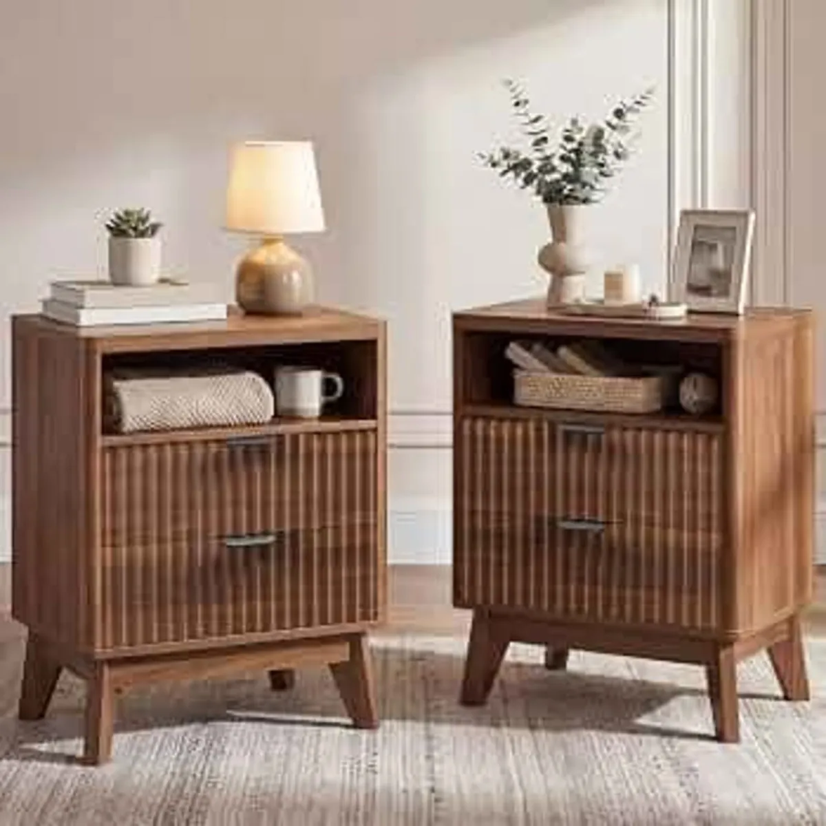 Bedside Tables Set of 2, Bed Side Table for Bedroo - Image 2