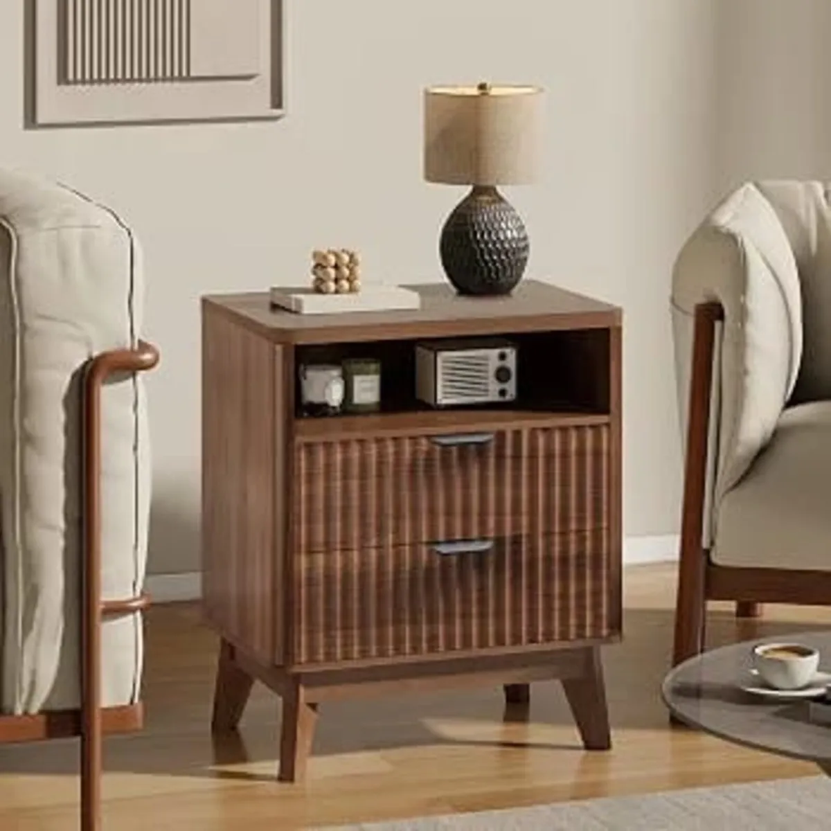 Bedside Tables Set of 2, Bed Side Table for Bedroo - Image 3