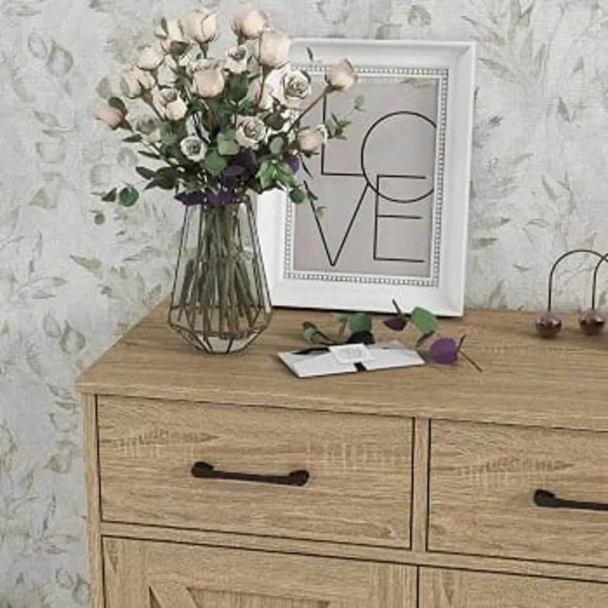 Wooden Storage Cabinet Rustic Organizer for Living - Image 3