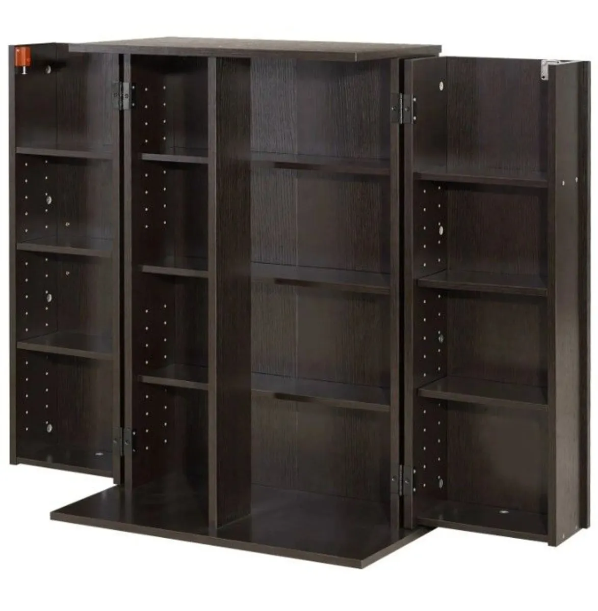 4 Tier Media Storage Cabinet Bookcase with Doors C - Image 4
