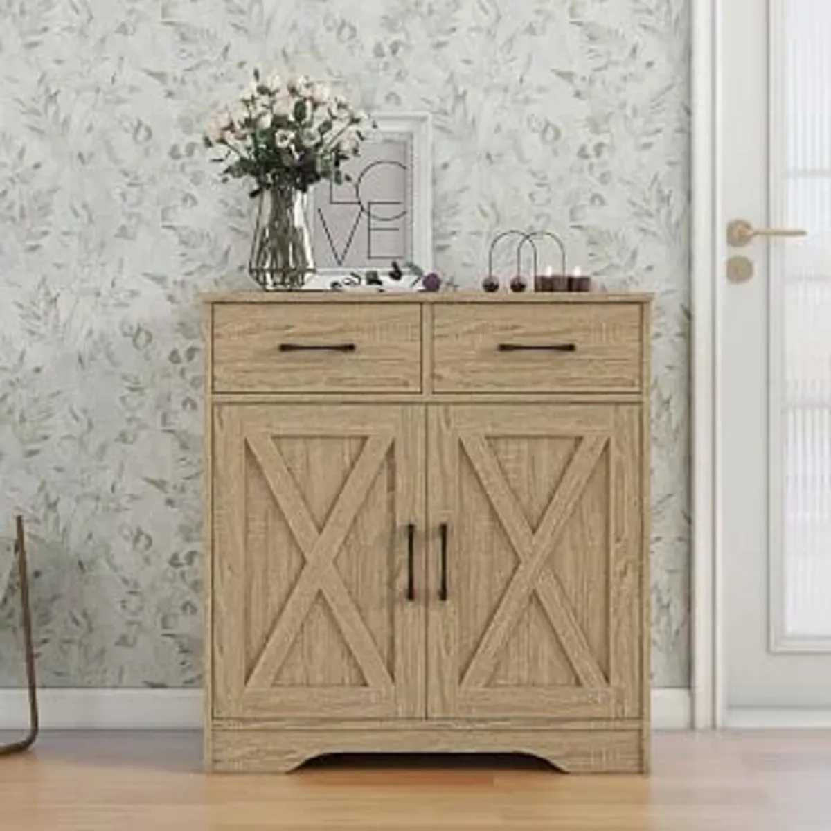 Wooden Storage Cabinet Rustic Organizer for Living - Image 4