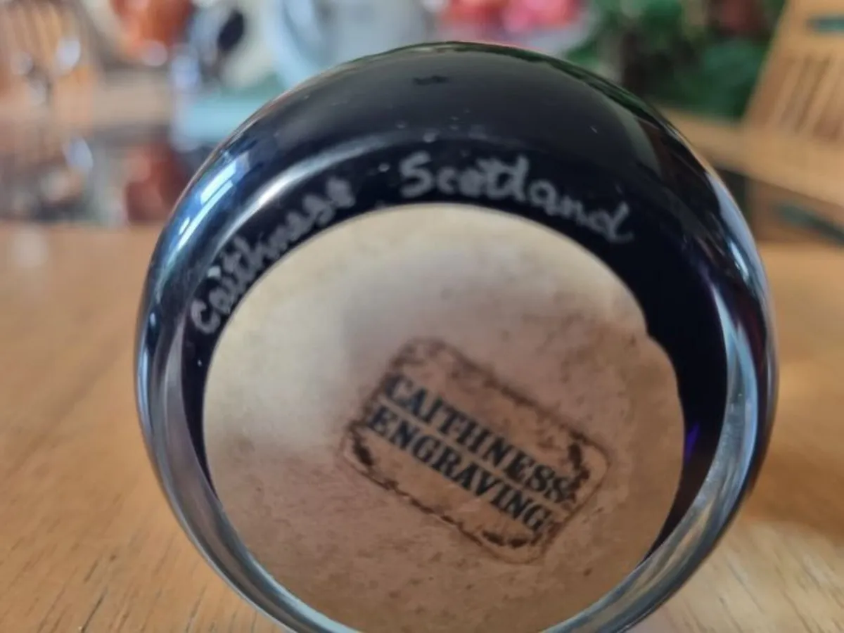 Caithness Engraving Scottish glass paperweight. - Image 3