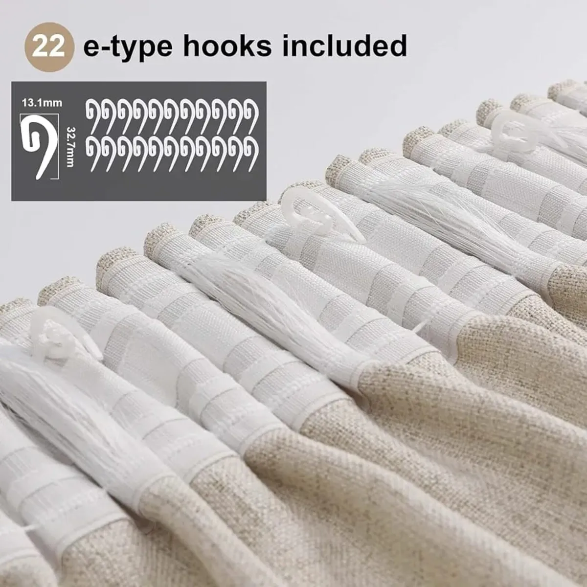 Judy Linen Pencil Pleat Curtains 2 Panels W140 x L - Image 2