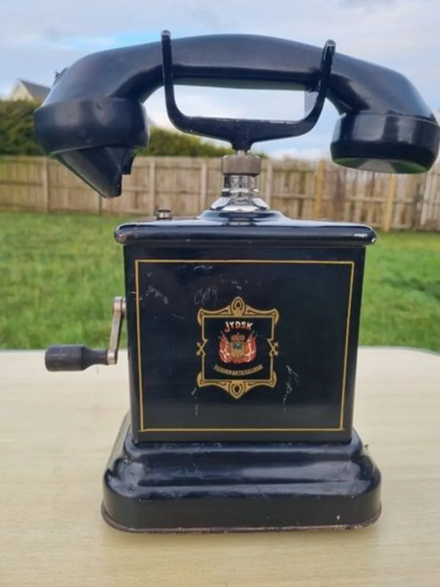 Danish antique crank desk telephone - Image 1