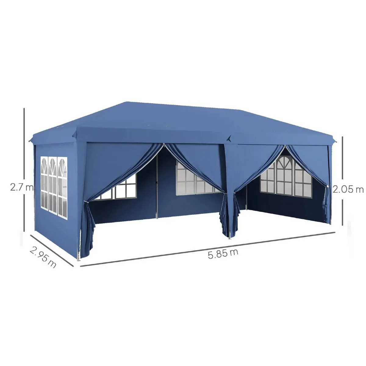 Gazebo Tent 3x6m Pop-Up Gazebo Blue with Walls - Image 3