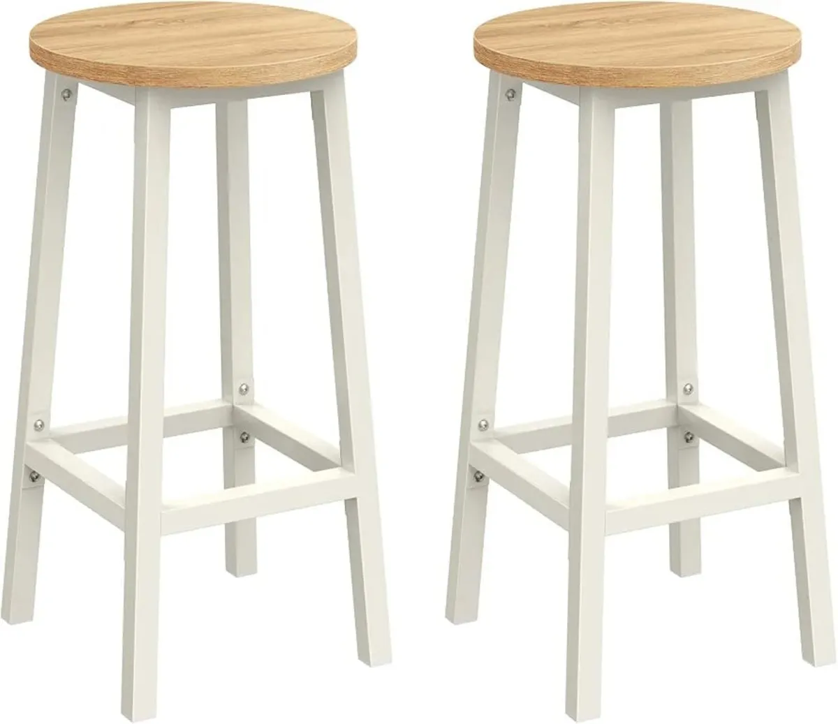 Bar Stools Set of 2, Round Metal Kitchen Stools
Sm - Image 1