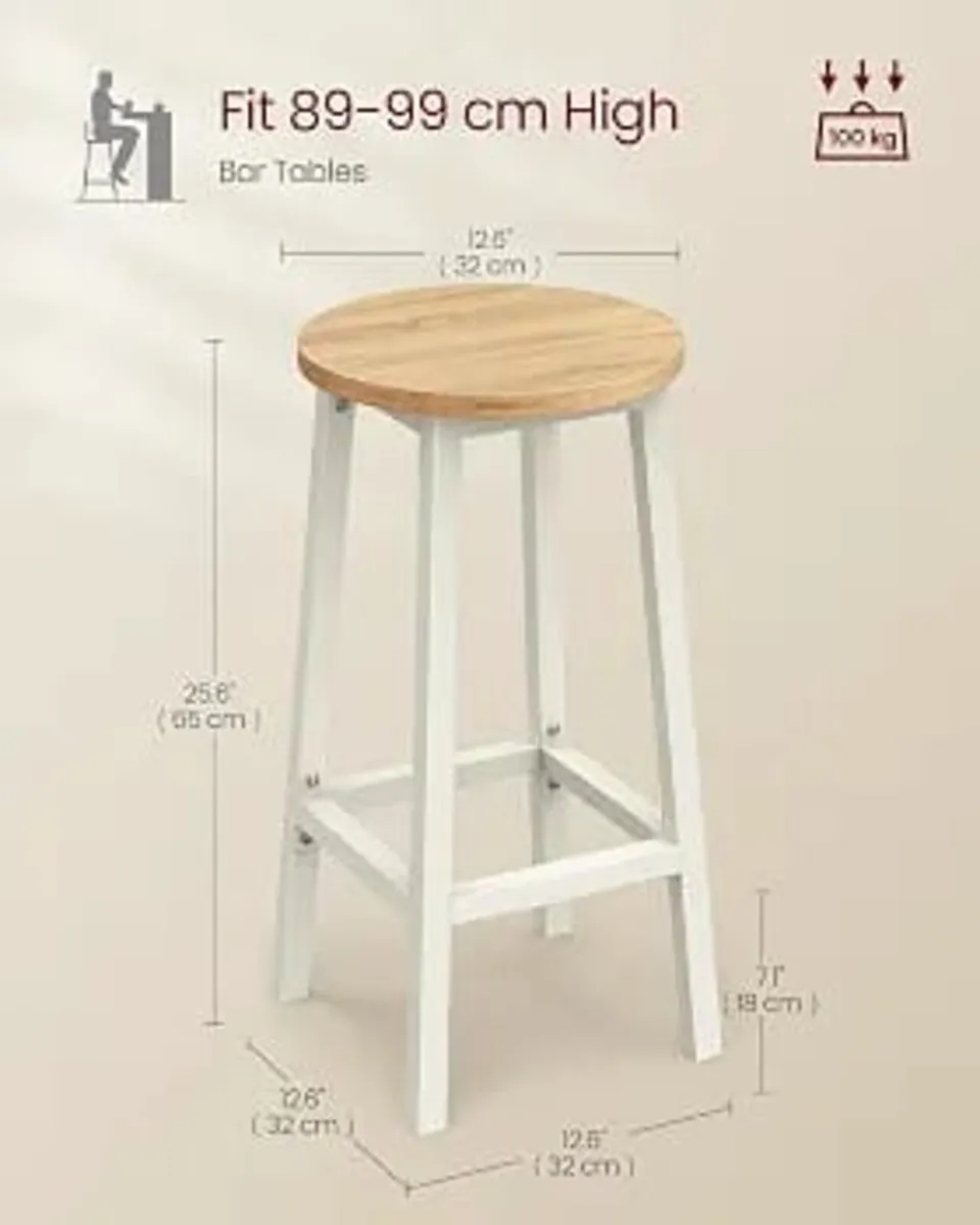 Bar Stools Set of 2, Round Metal Kitchen Stools
Sm - Image 3