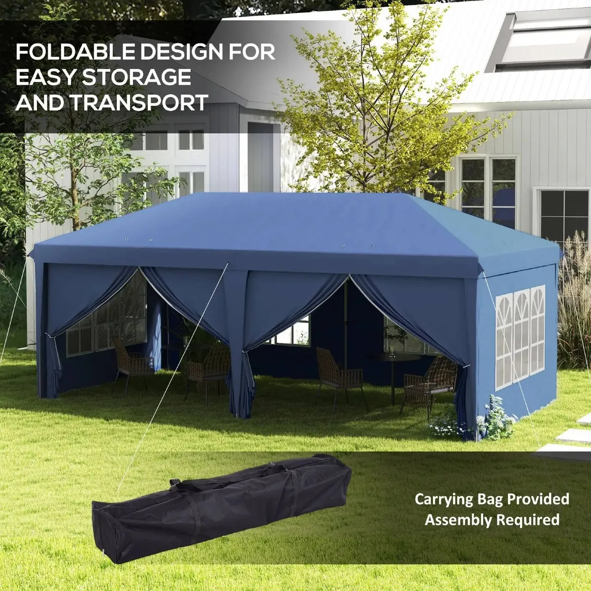 Gazebo Tent 3x6m Pop-Up Gazebo with Windows - Image 1