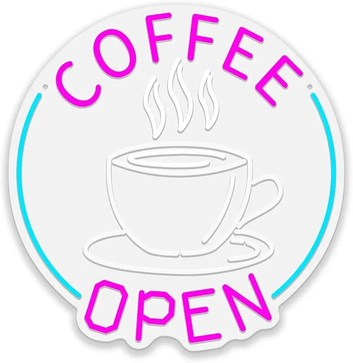 Coffee Open Neon Sign Light Up for Wall Decor USB - Image 4