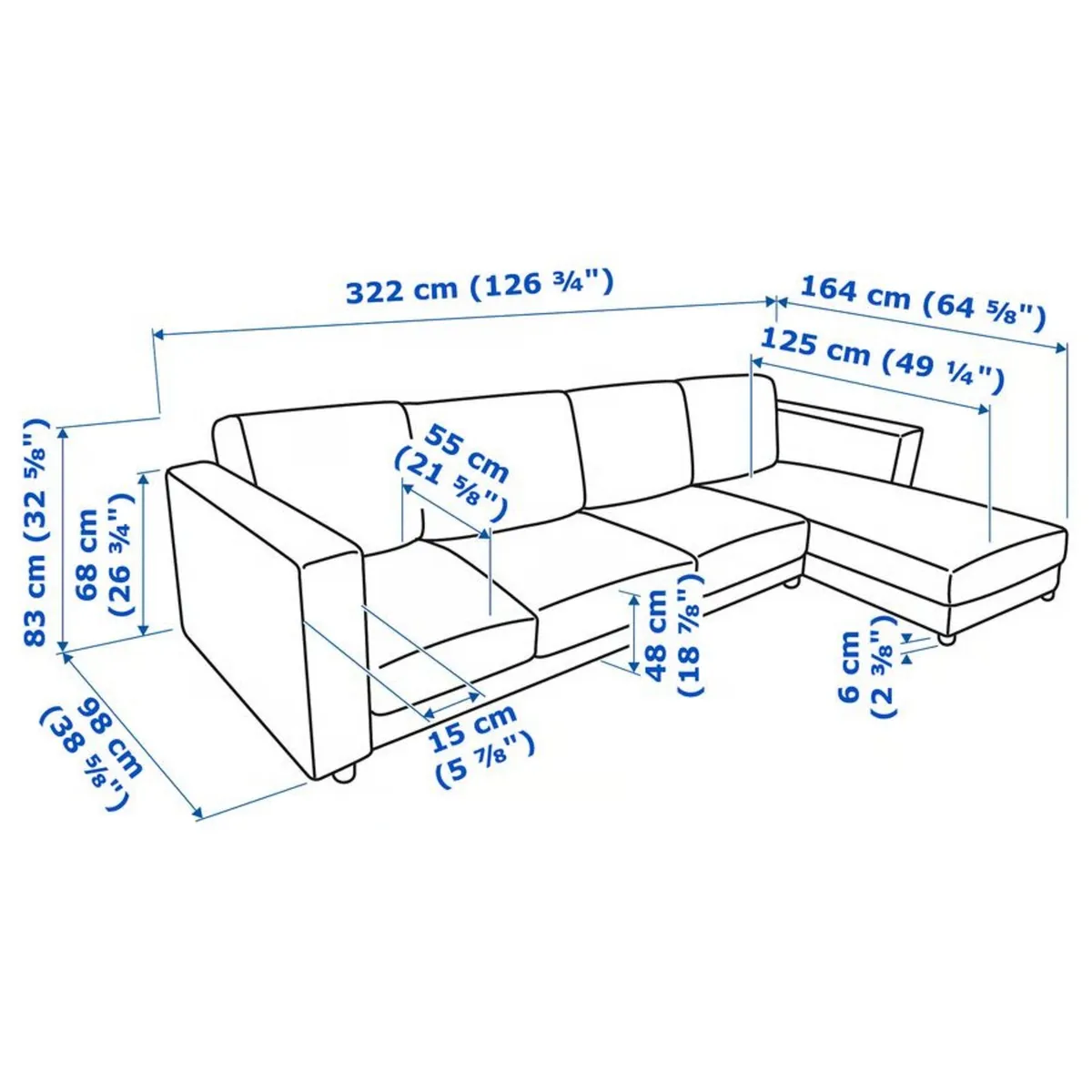 4 Seater Couch with chaise - Image 4