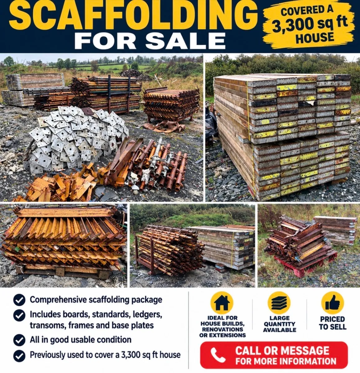 SCAFFOLDING FOR SALE – LARGE COMPLETE PACKAGE - Image 3