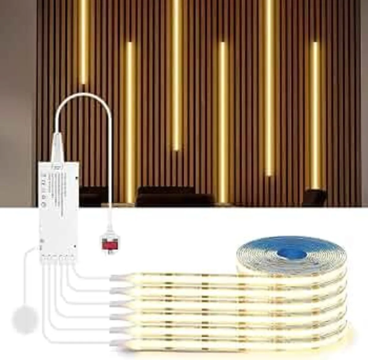 COB LED Strip, Cabinet Light 2M 6pcs, 12V Warm Whi - Image 1