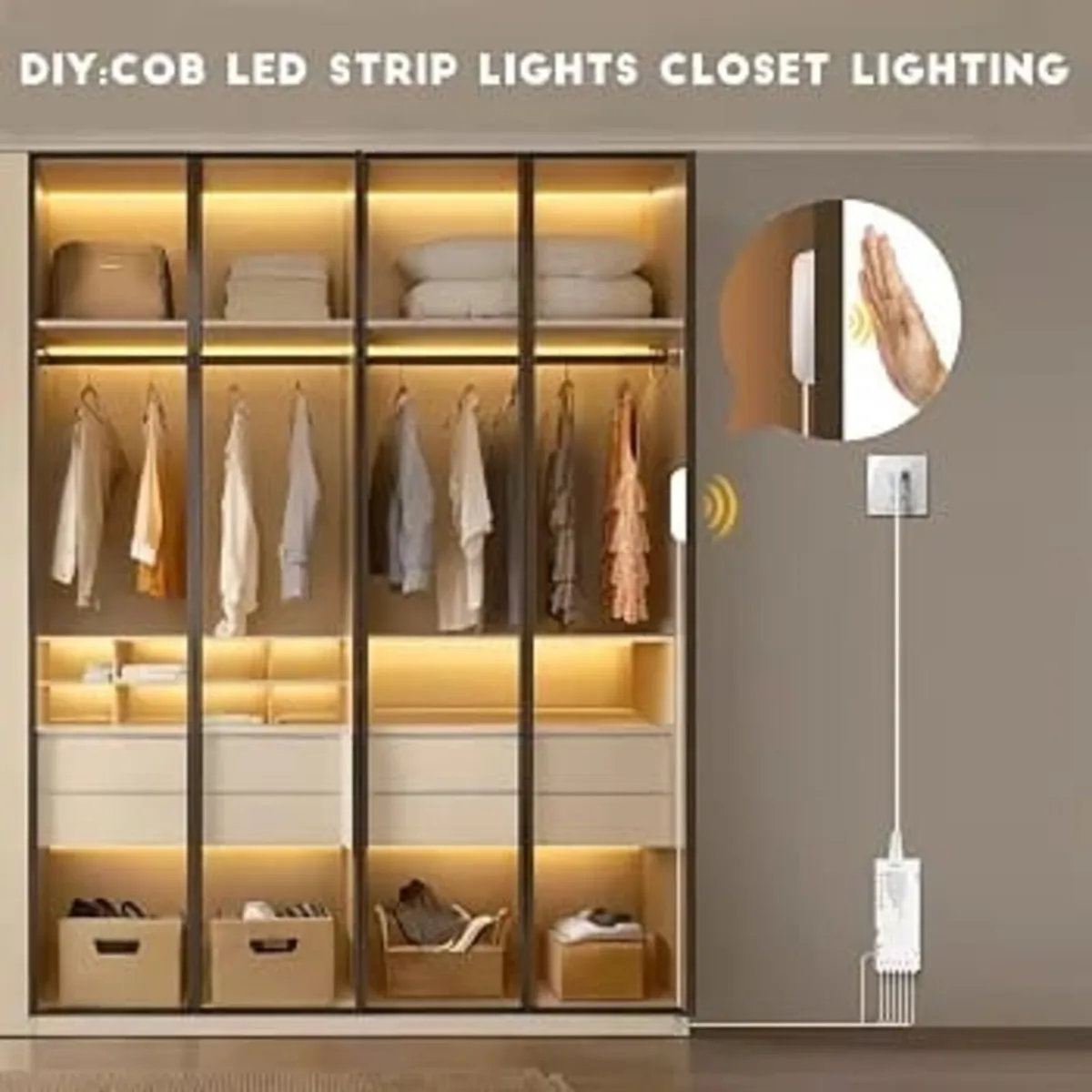 COB LED Strip, Cabinet Light 2M 6pcs, 12V Warm Whi - Image 2
