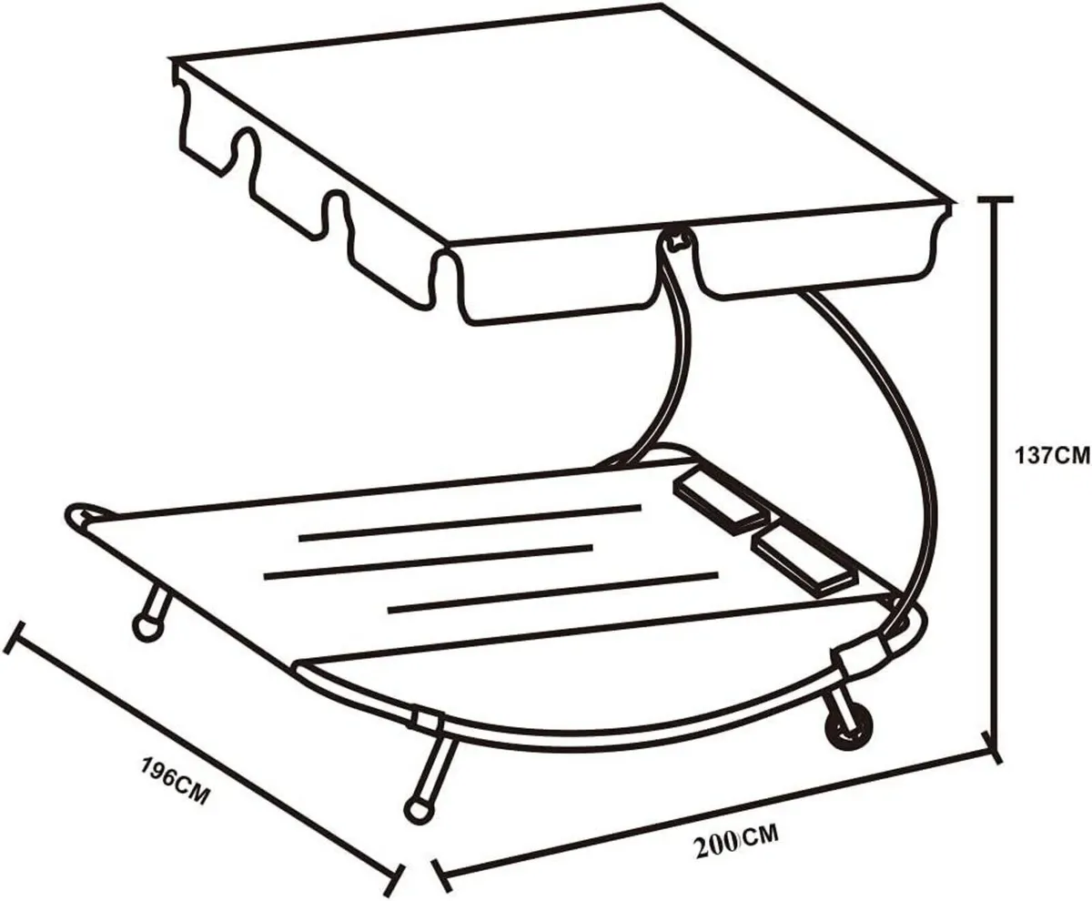 Double Sun Lounger with Canopy - Image 2