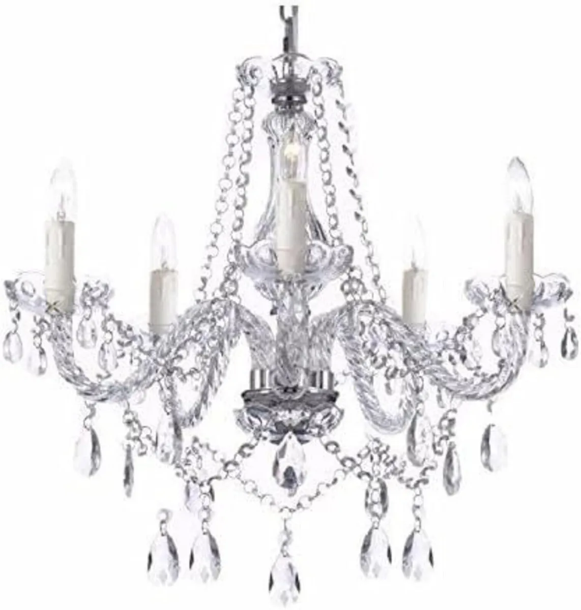 Modern 5-Light Clear Crystal Chandelier - Image 1