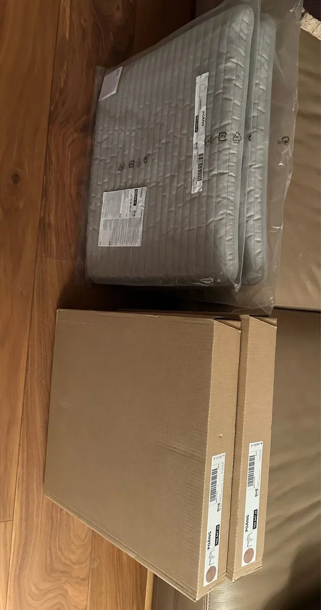 New unopened Ikea two footstools Poang birch - Image 3