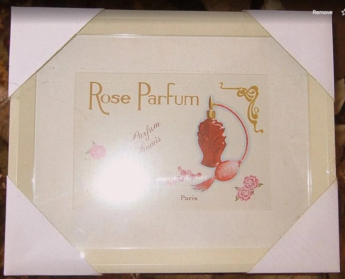 Vintage "Rose Parfum" Framed Wall Plaque BNIB - Image 4