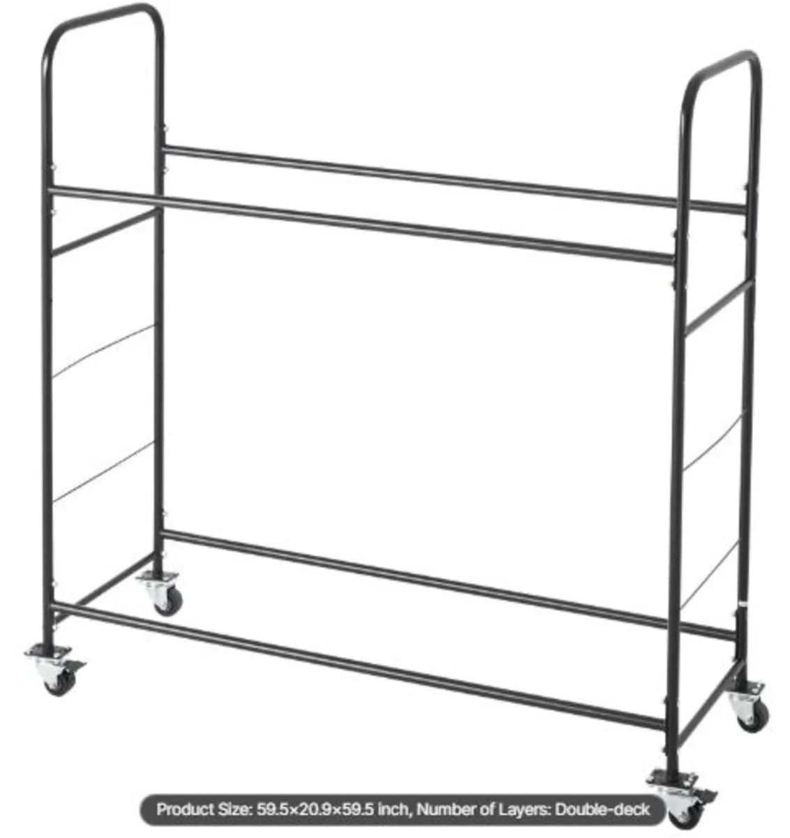 Rolling Tire Storage Rack, 2-Shelf Tire Holder - Image 4