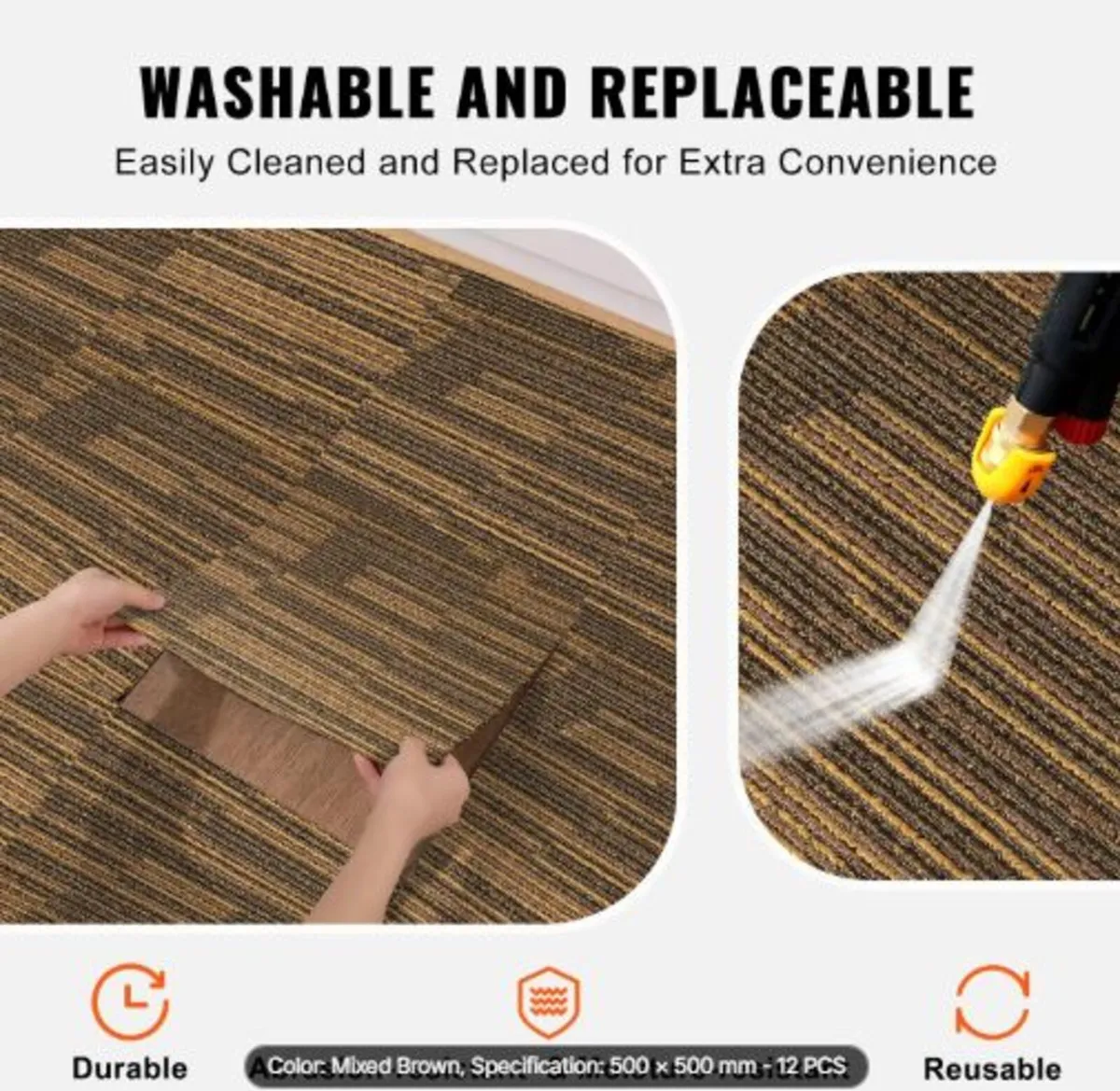 Carpet Tiles Reusable, 20"x 20"Carpet Squares - Image 3