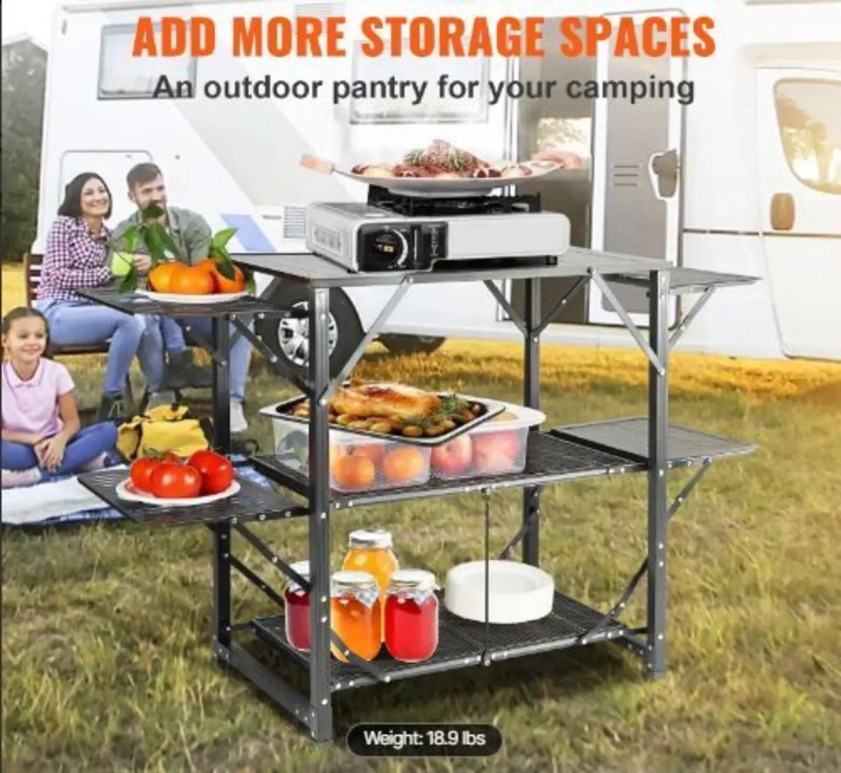 Camping Kitchen Table, One-piece Folding - Image 1