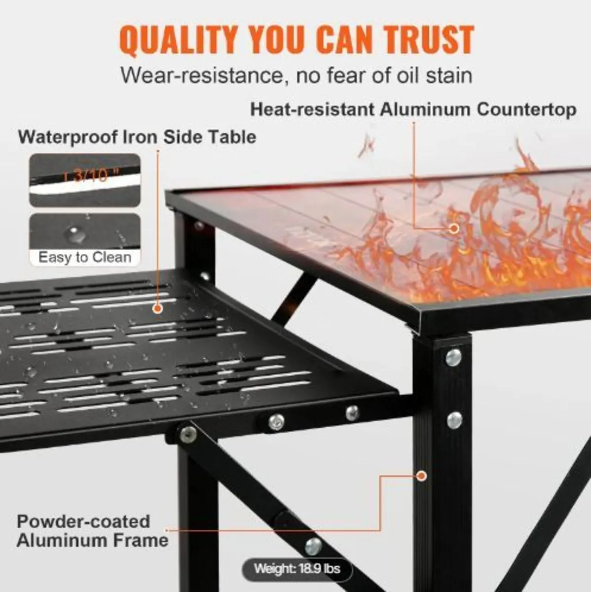 Camping Kitchen Table, One-piece Folding - Image 3