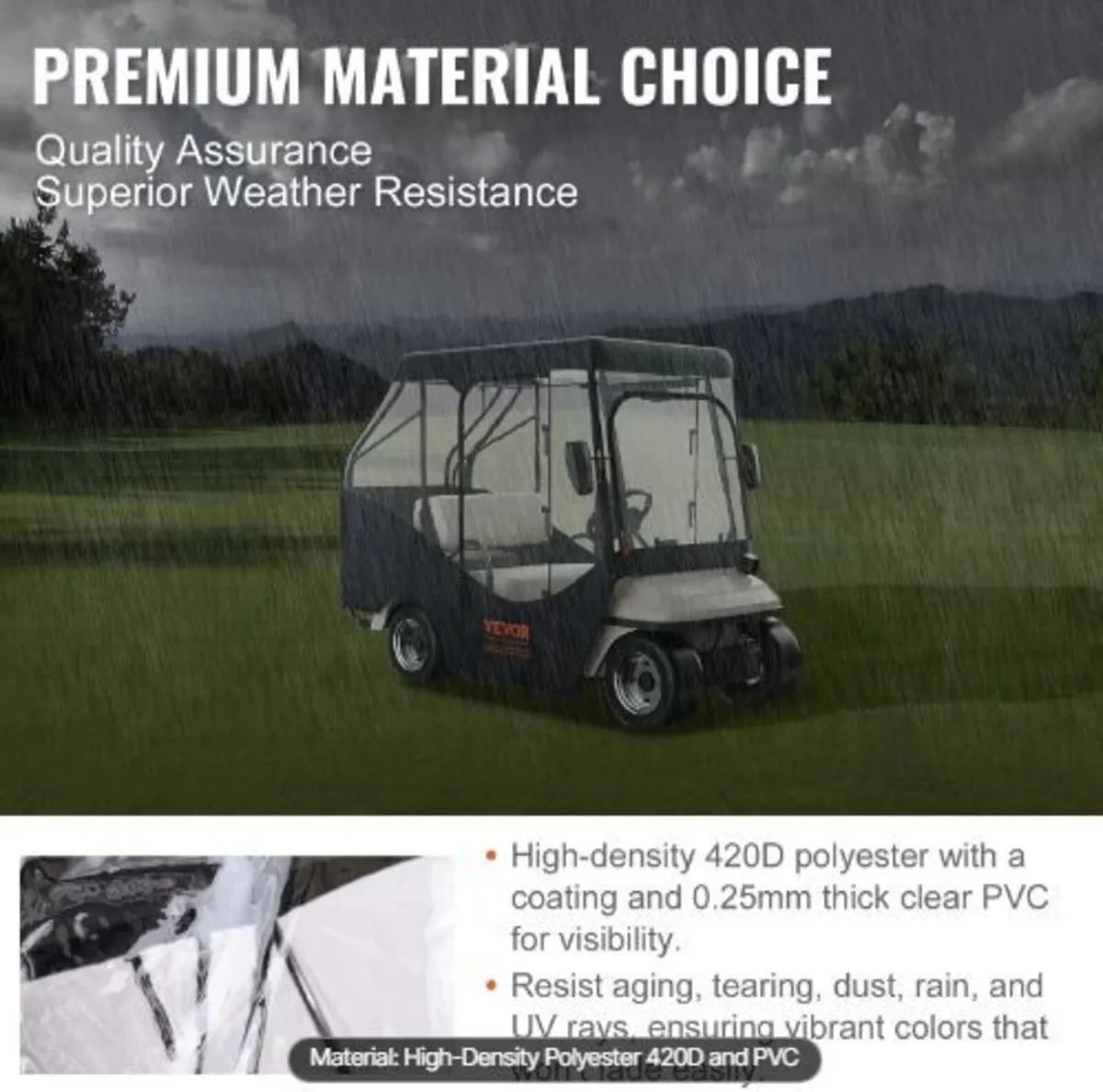 Golf Cart Enclosure, 420D Polyester Driving - Image 4