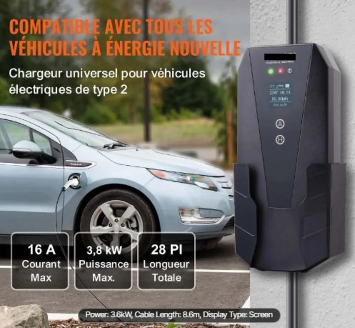 Portable EV Charger Type 2, 16A 3.7 kW - Image 3