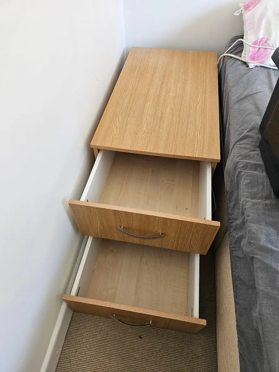 Long bedside table large side nightstand 4 laptops - Image 1