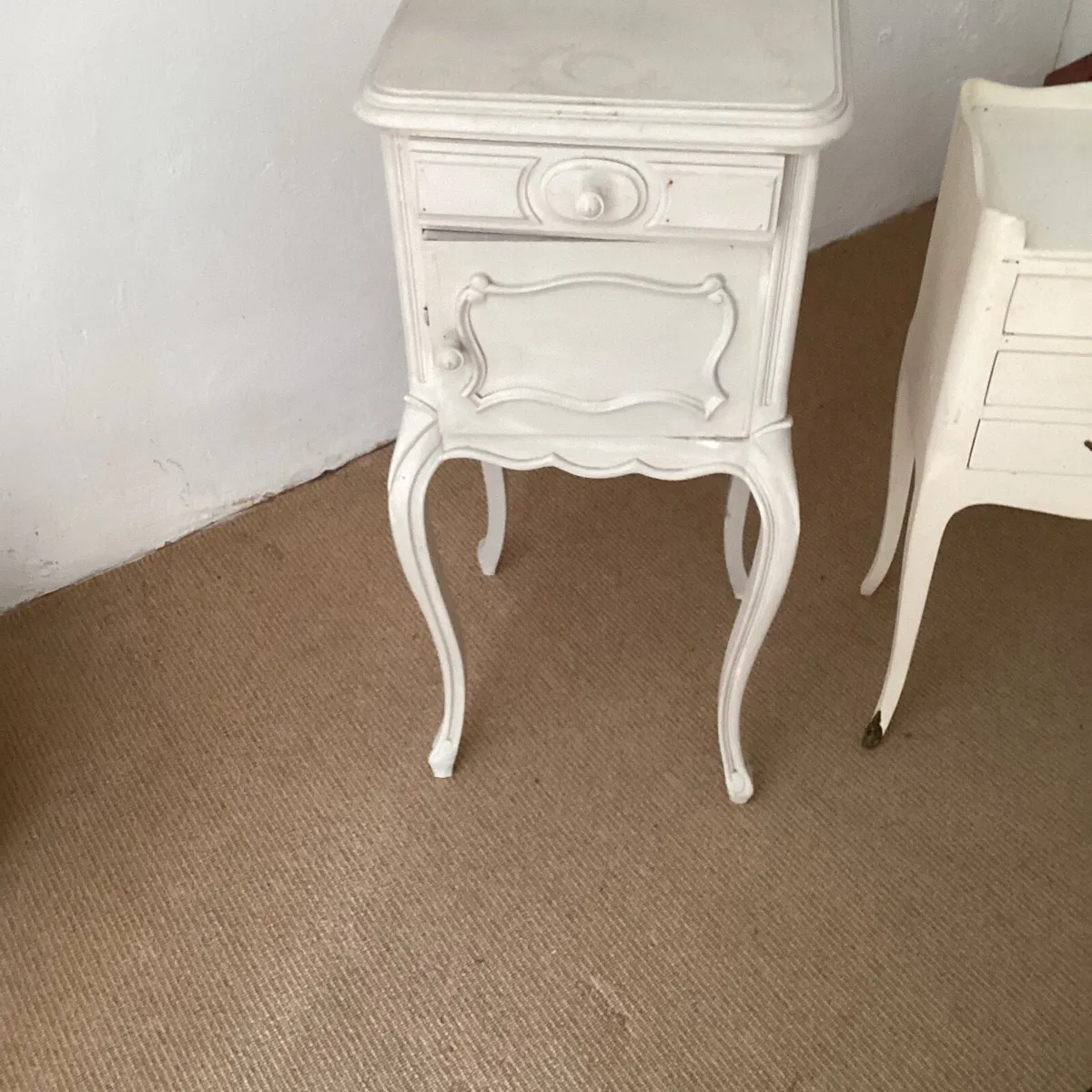 French antique bedside lockers - Image 2