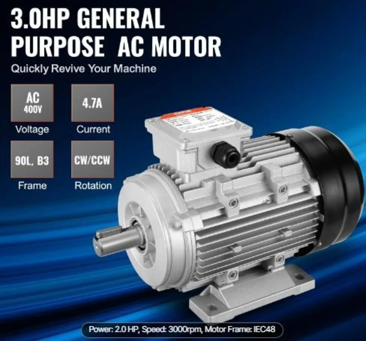 2.2KW Electric Motor 2890 rpm, AC 400V - Image 2