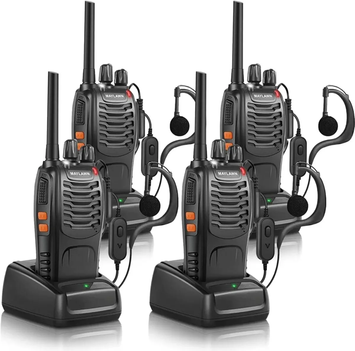 Walkie Talkies Pack of 4, Long Range Two Way Radio - Image 1