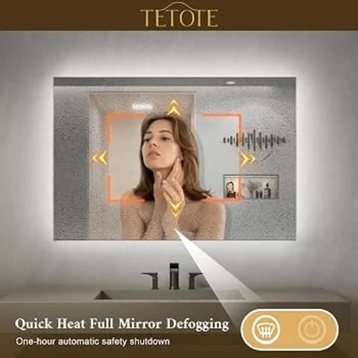 100x90cm LED Bathroom Mirror with Lights, Illumina - Image 2