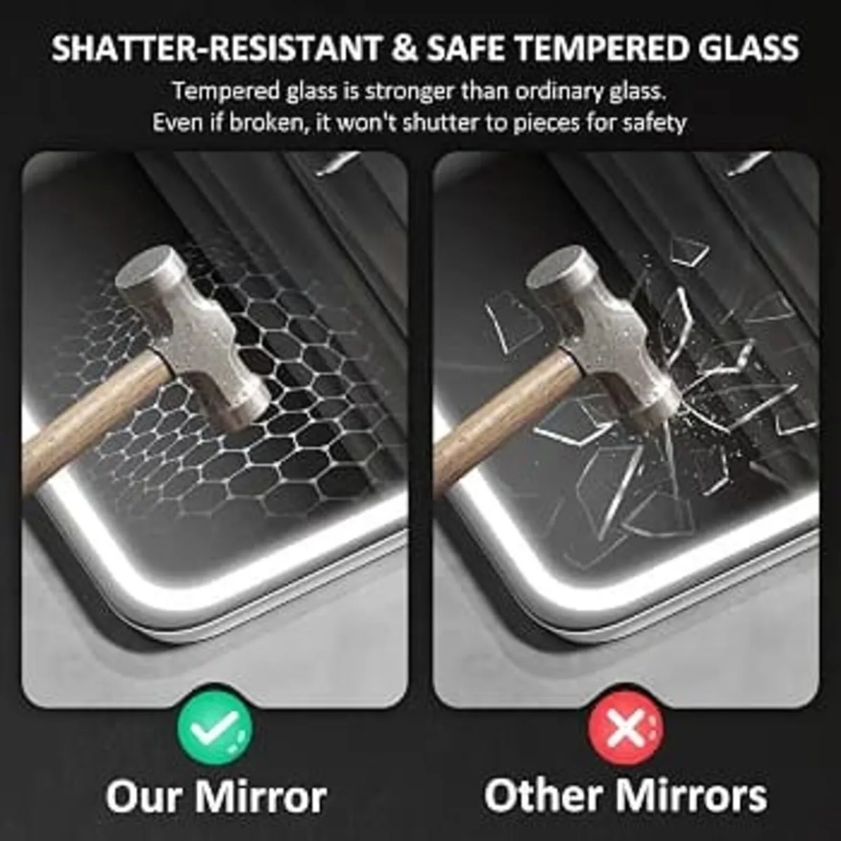 600 x 800 mm Bluetooth Bathroom Mirror with LED Li - Image 3