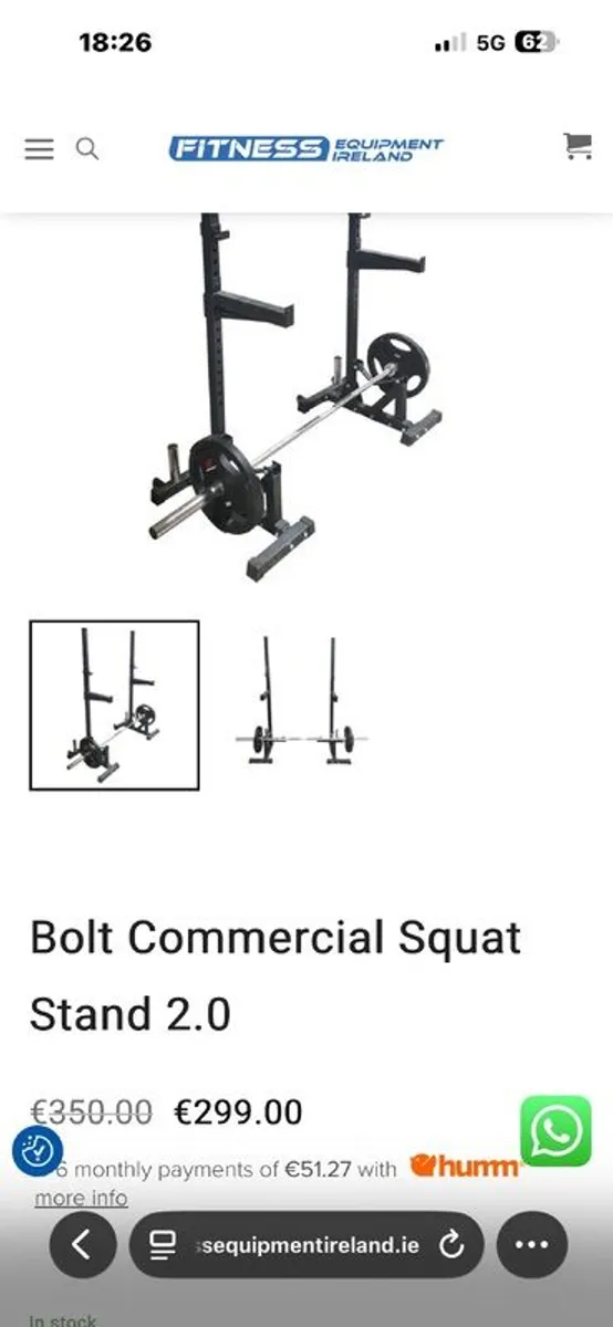 Bolt 275kg Rated Heavy Squat Stands, Selling Cheap! - Image 1