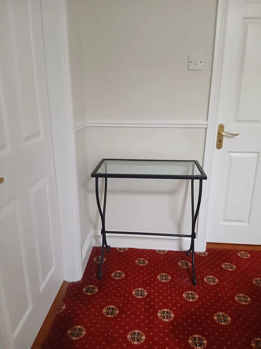 Wrought iron tables with glass top - Image 3