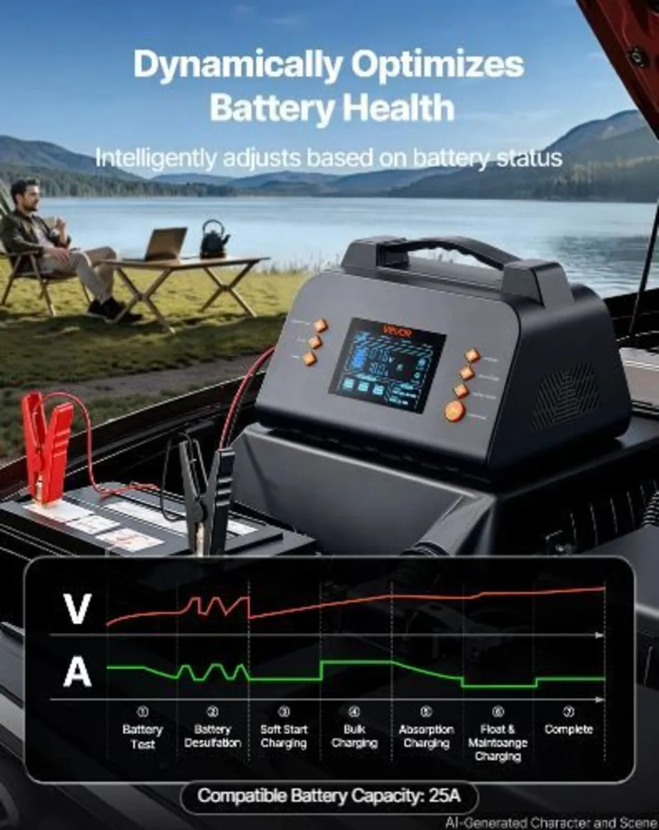 Smart Battery Charger 25A 6V 12V 24V - Image 2