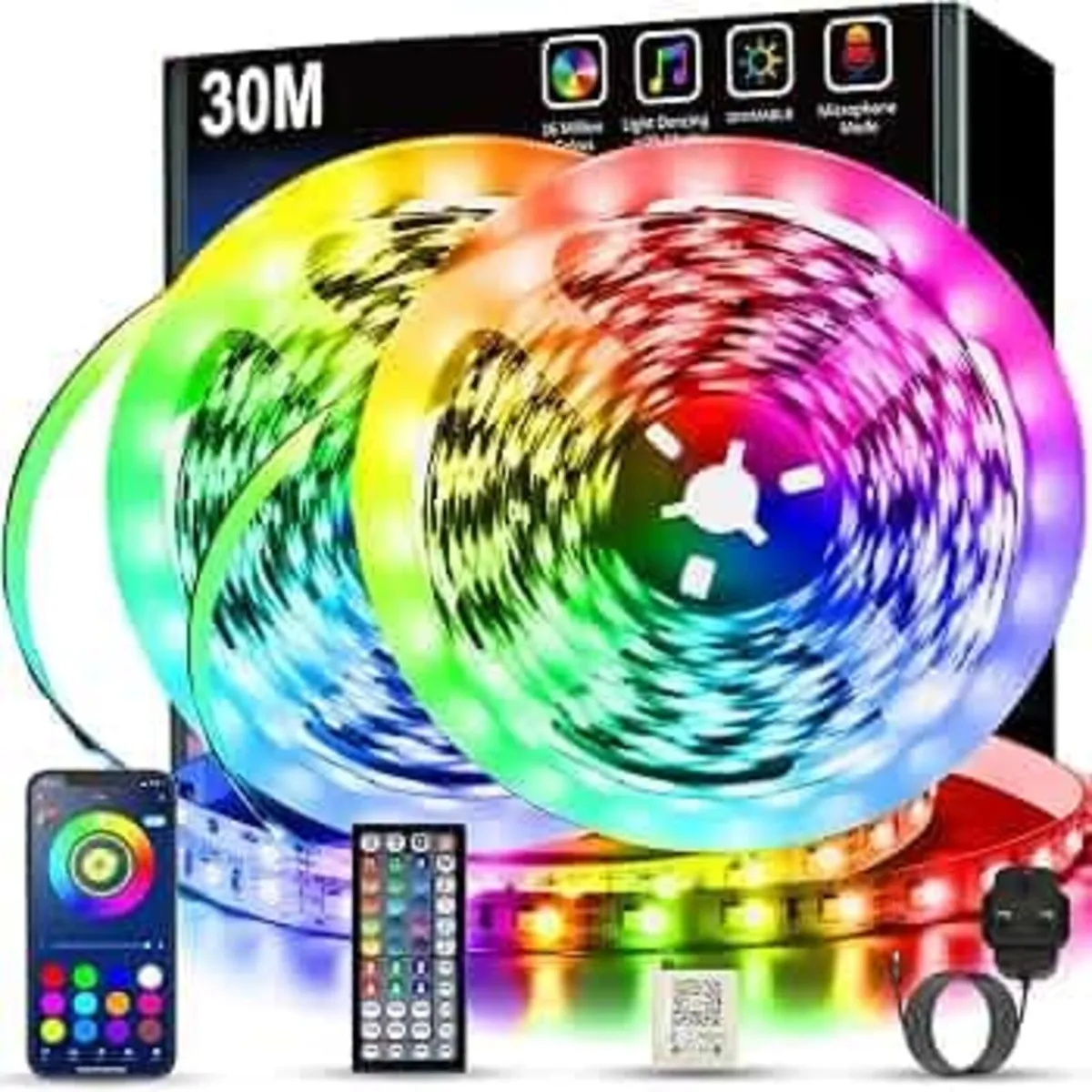 Led Strip Lights 30M(2 Rolls of 15M) with Music Sy - Image 1