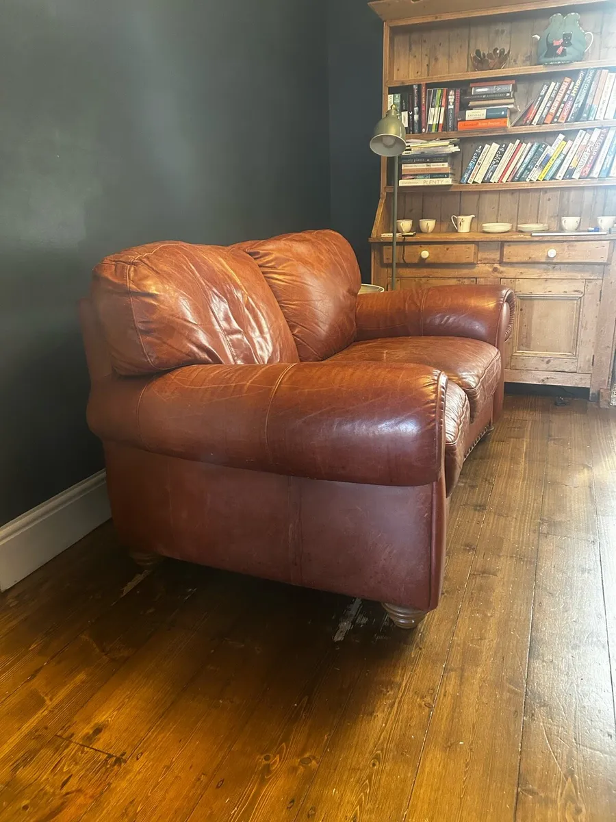 Natuzzi vintage leather sofa - Image 3
