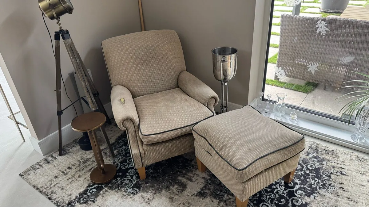 Armchair and foot stool