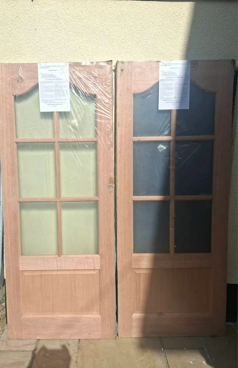 Mahogany French doors and accessories - Image 1