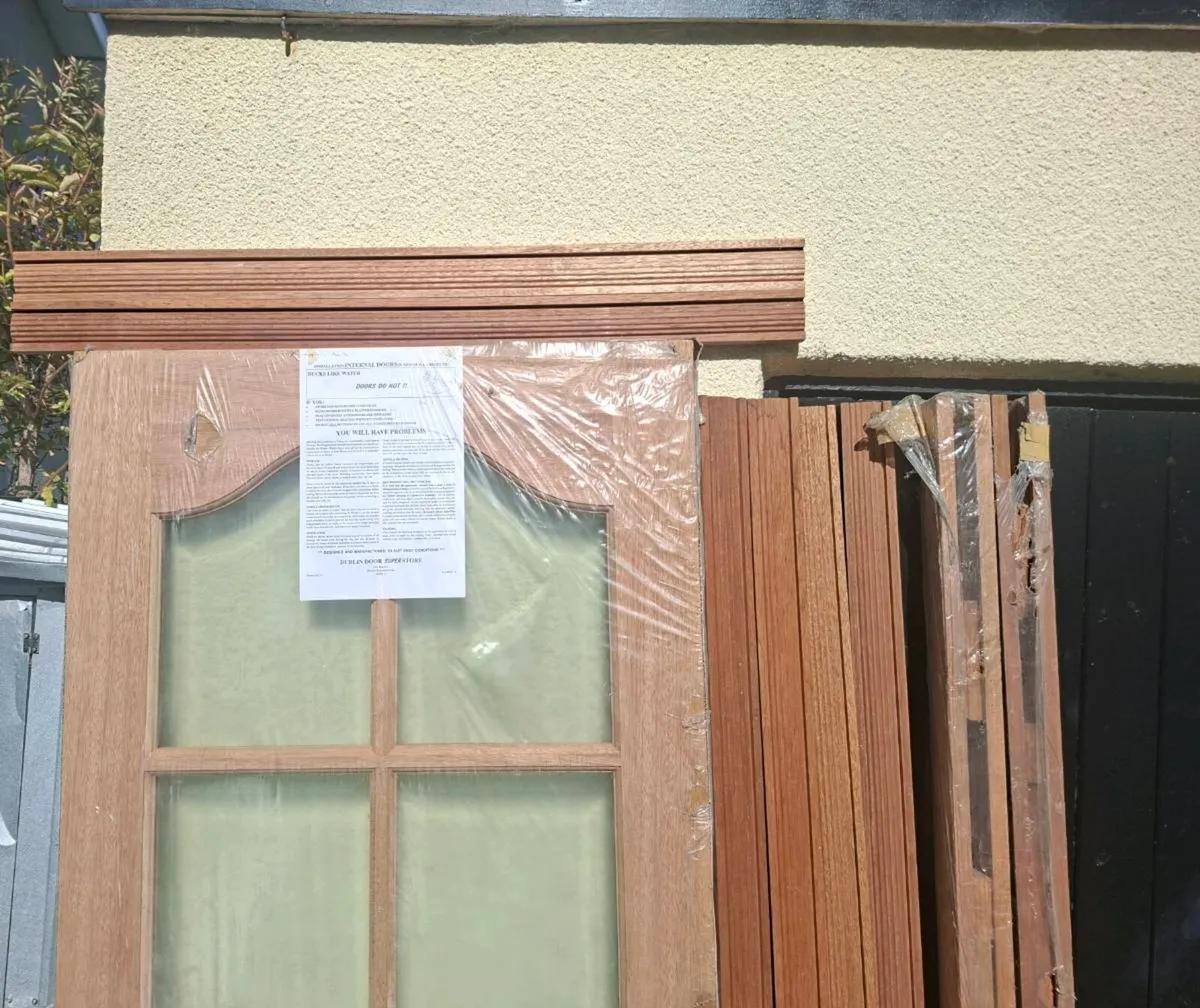 Mahogany French doors and accessories - Image 3