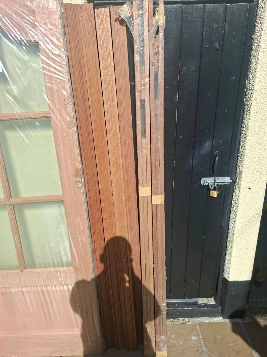 Mahogany French doors and accessories - Image 4